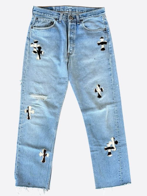 CH Blue & Zebra Cross Patch Jeans