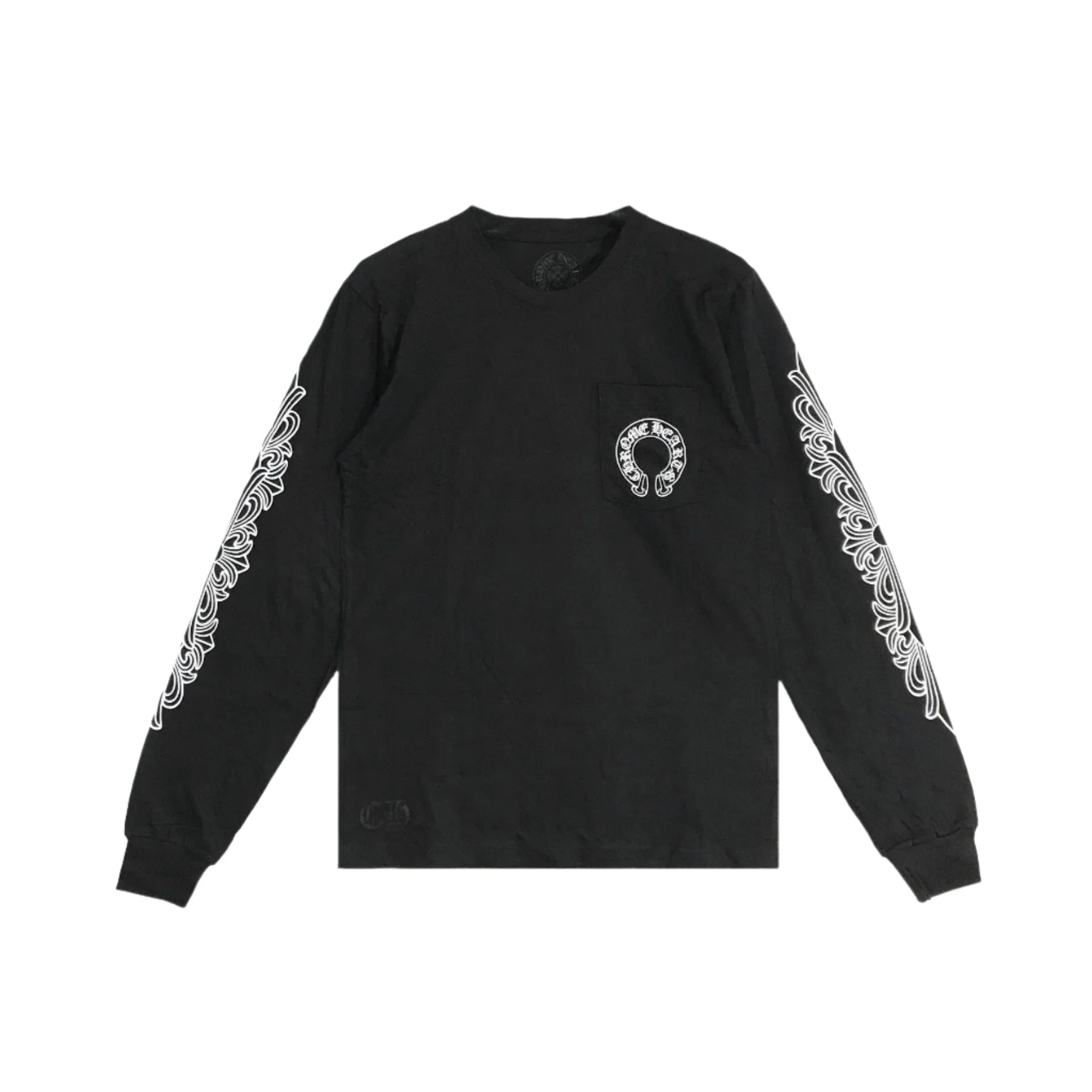 CH White on Black Horsehoe Longsleeve