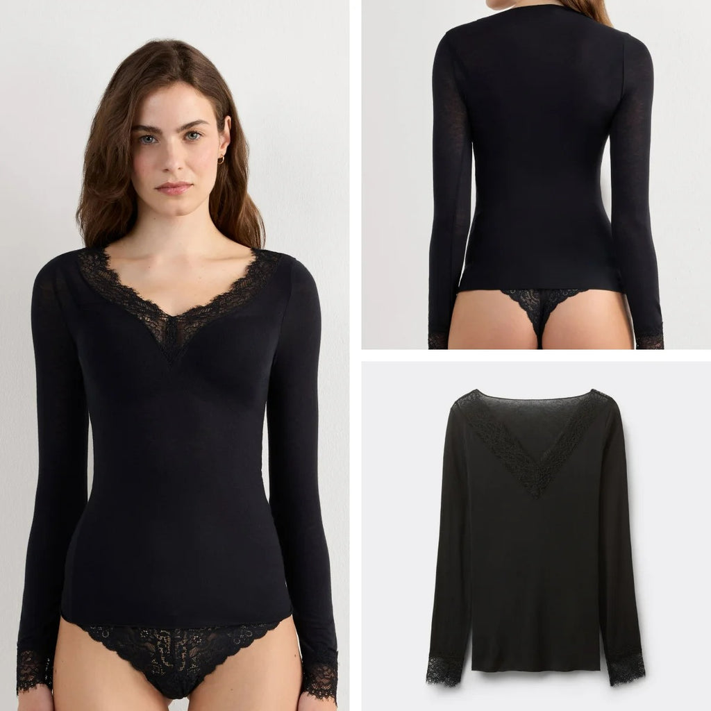 Íntima Lace Longsleeve Top