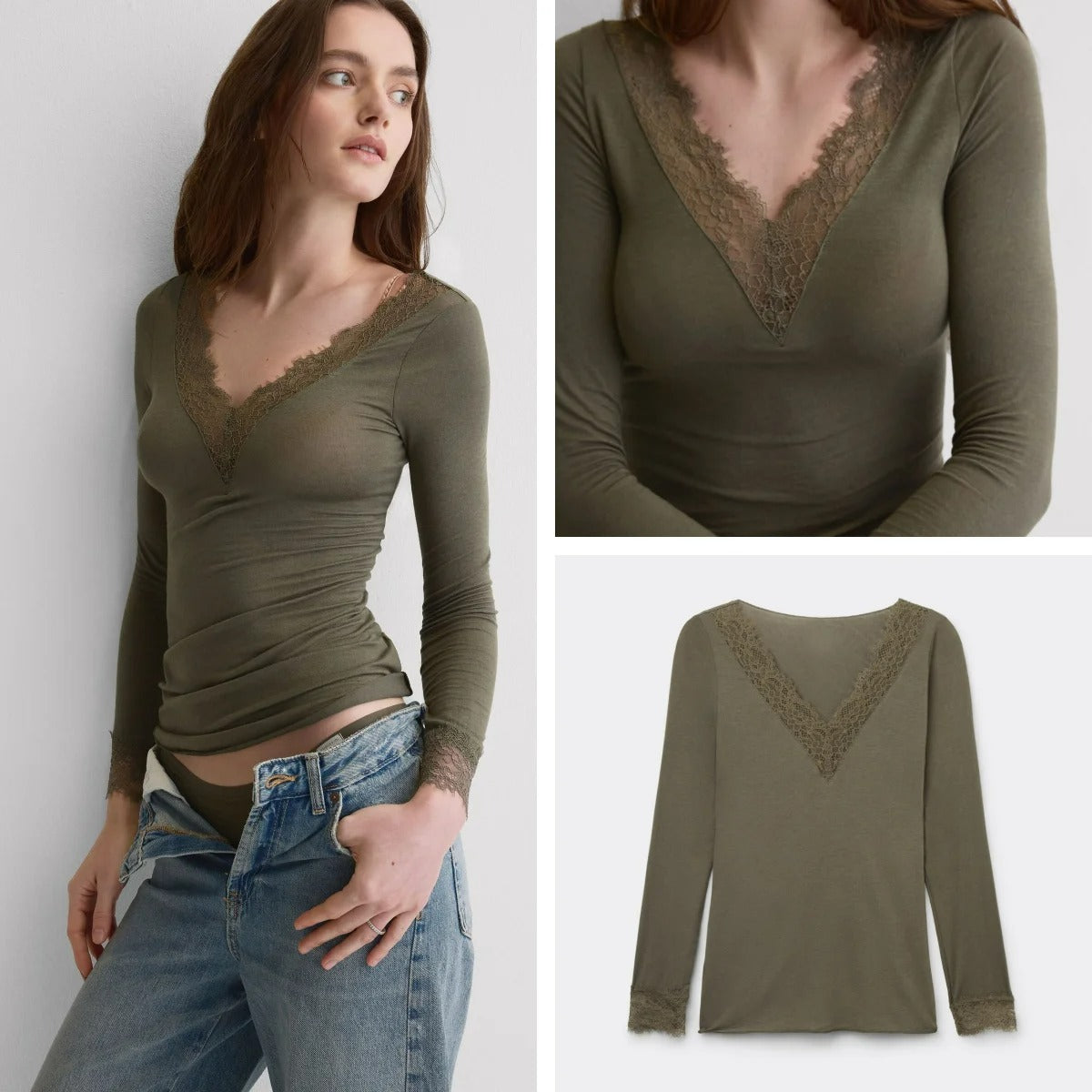 Íntima Lace Longsleeve Top