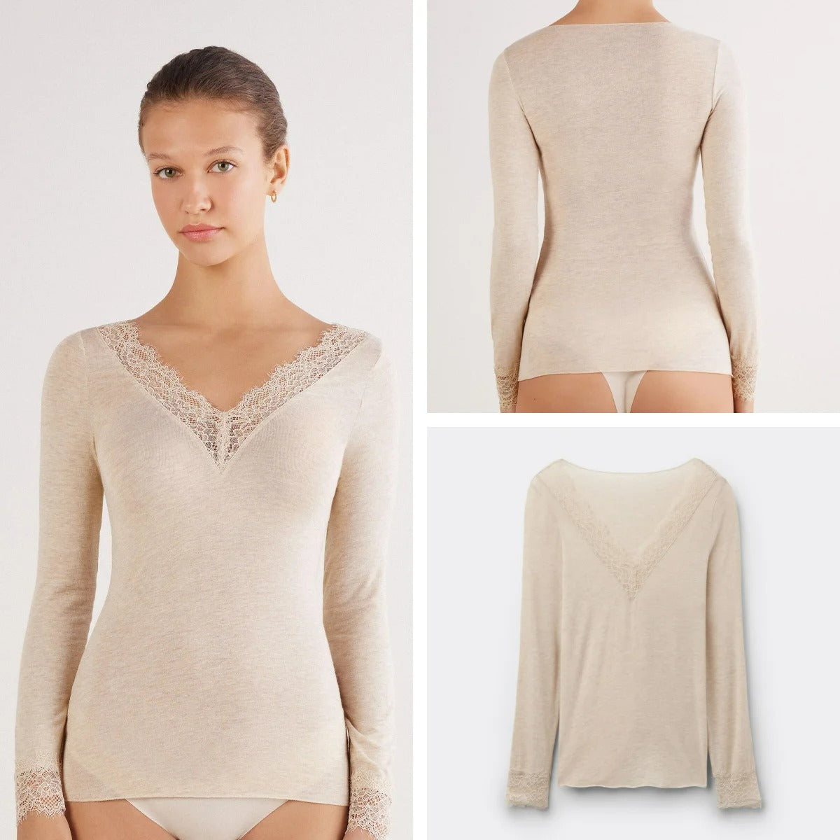 Íntima Lace Longsleeve Top